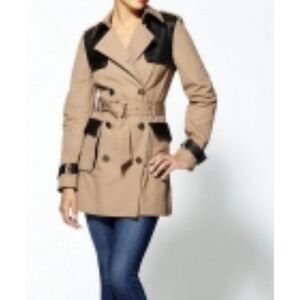 Rebecca Minkoff lambs leather tan trench coat size M